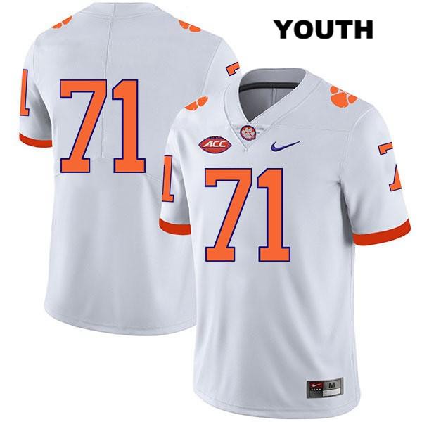 Youth Clemson Tigers #71 Jordan McFadden Stitched White Legend Authentic Nike No Name NCAA College Football Jersey RYZ0246QU